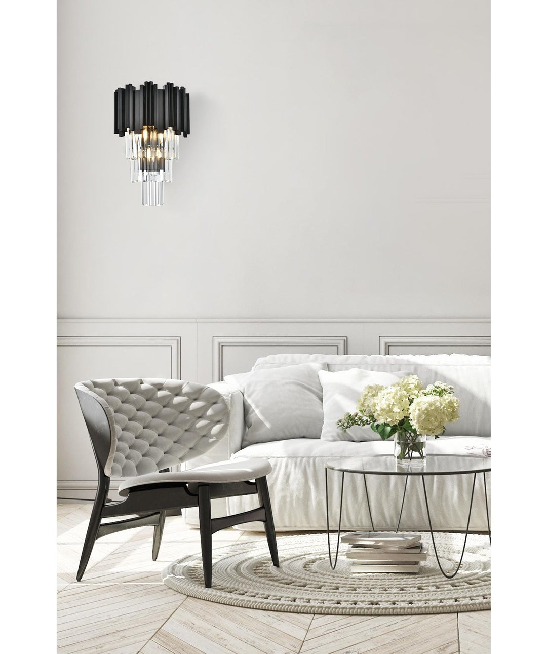 12 Inch Wall Sconce In Black