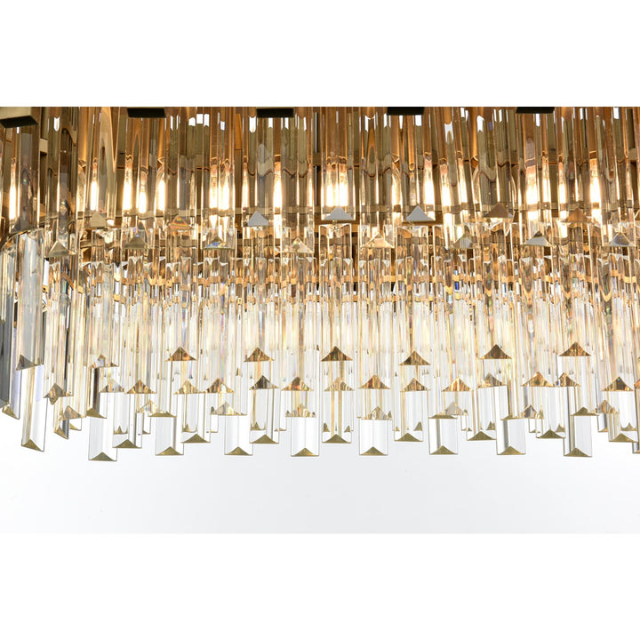 36 Inch Rectangular Chandelier In Satin Gold