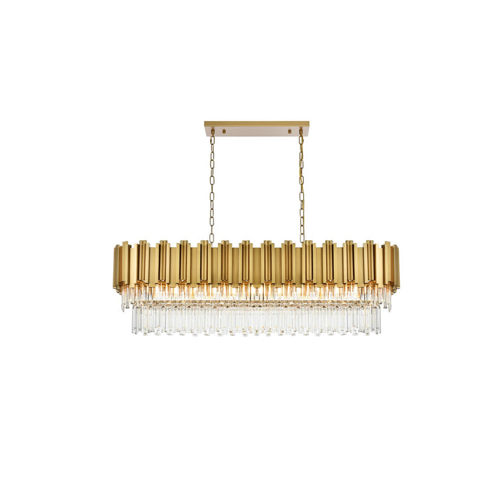 47 Inch Rectangular Chandelier In Satin Gold by Elegant Lighting