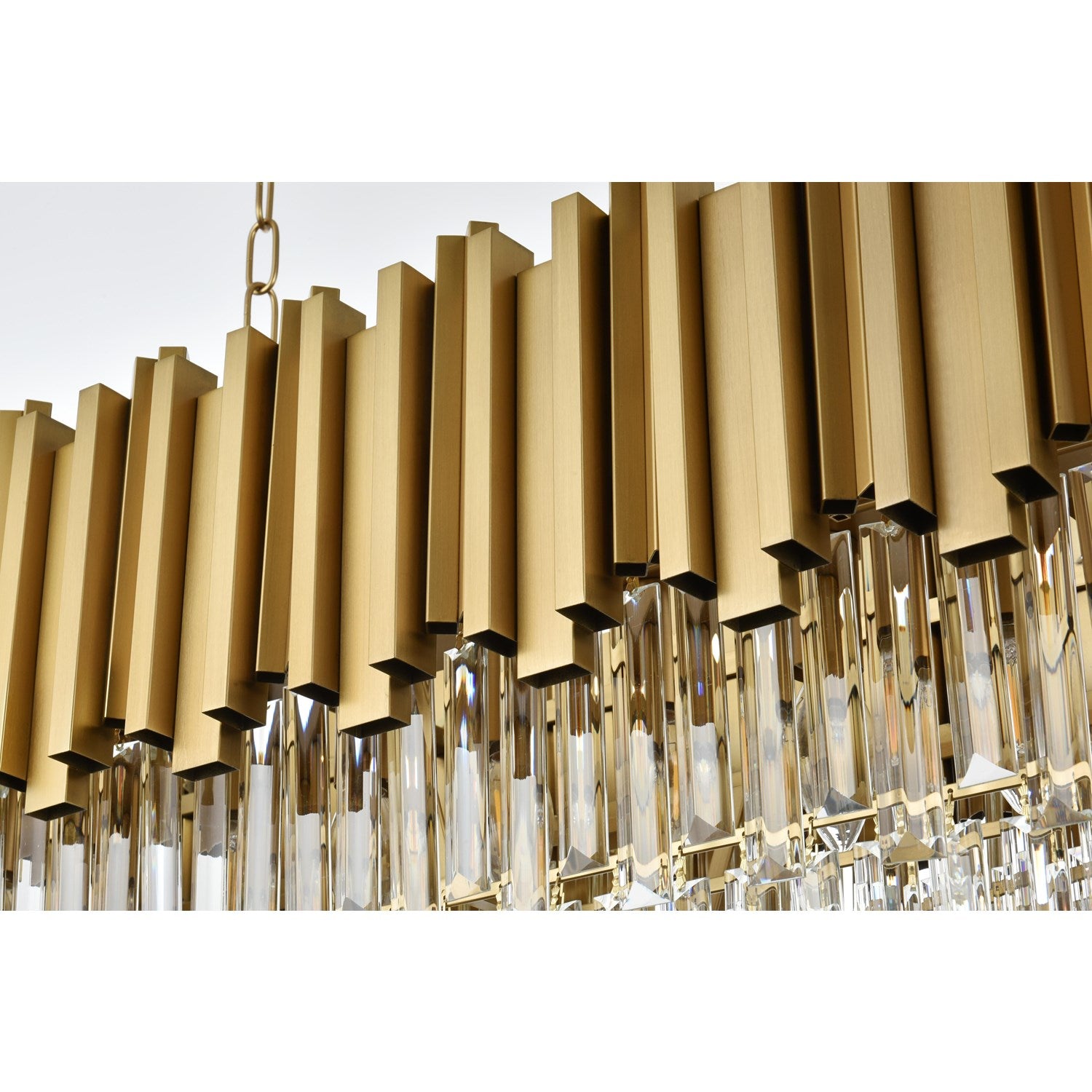 47 Inch Rectangular Chandelier In Satin Gold
