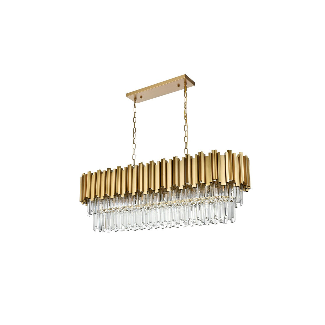47 Inch Rectangular Chandelier In Satin Gold