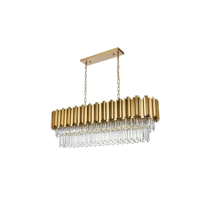 47 Inch Rectangular Chandelier In Satin Gold