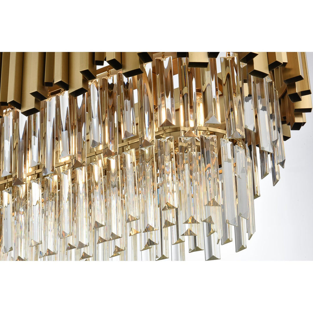 47 Inch Rectangular Chandelier In Satin Gold