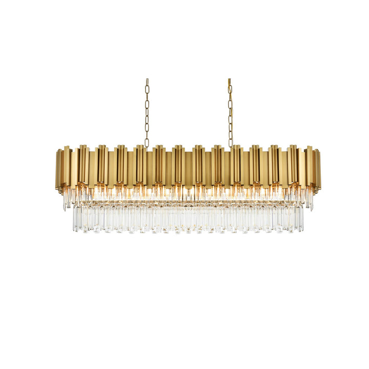 47 Inch Rectangular Chandelier In Satin Gold