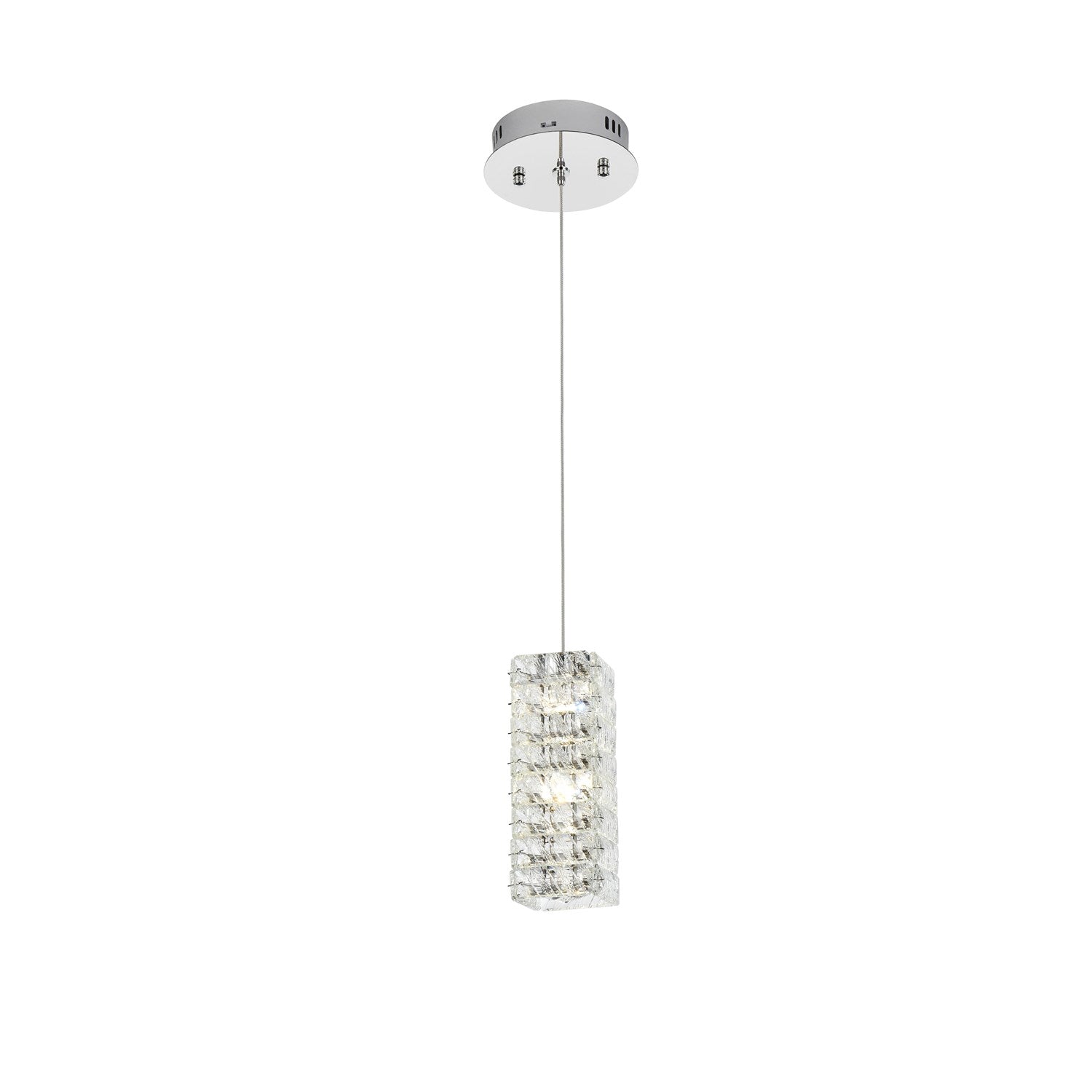 6.5 Inch Led Pendant In Chrome by Elegant Lighting
