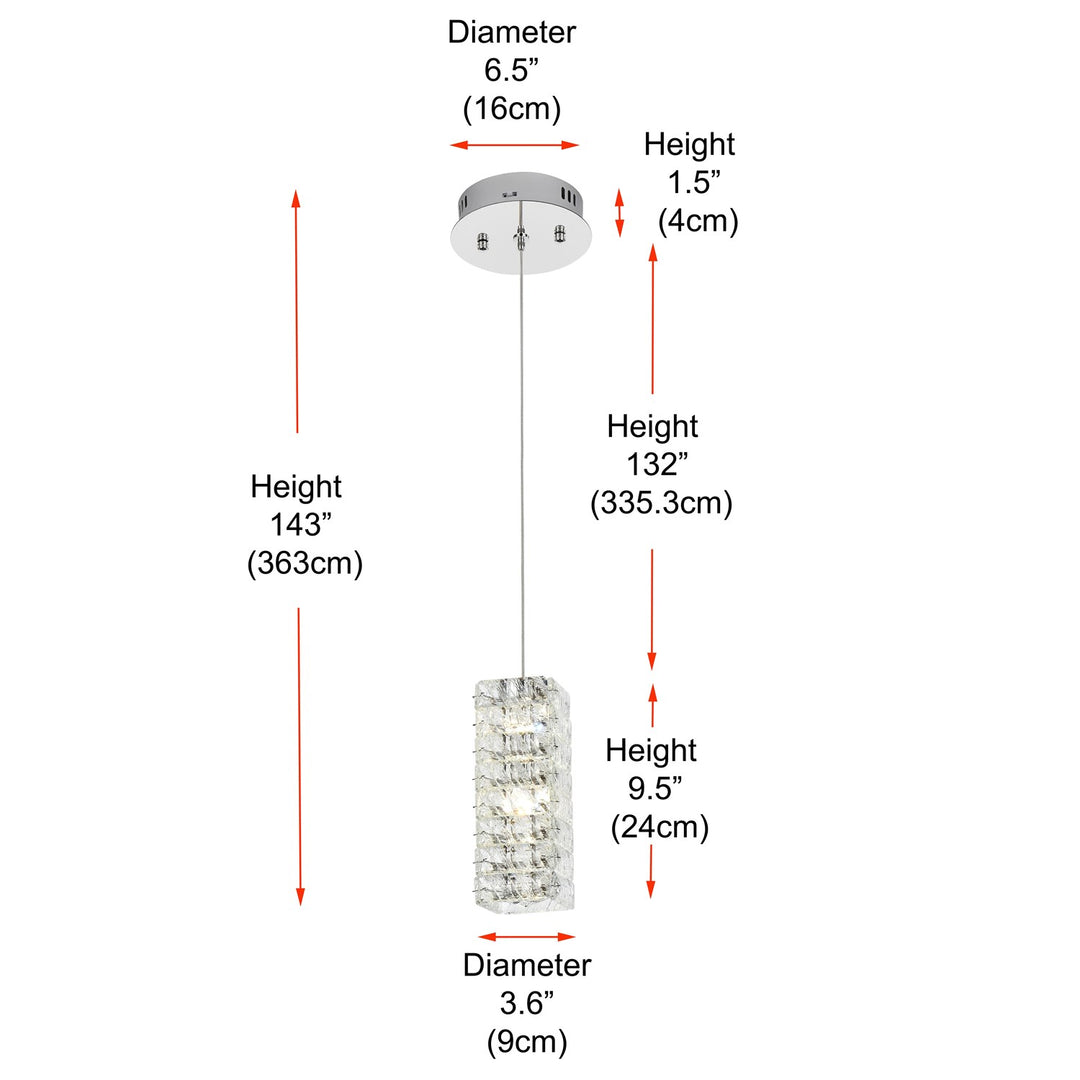6.5 Inch Led Pendant In Chrome