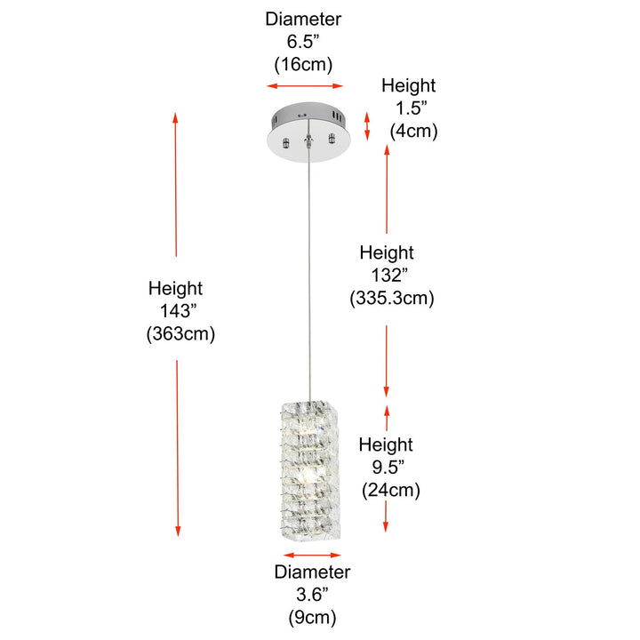 6.5 Inch Led Pendant In Chrome