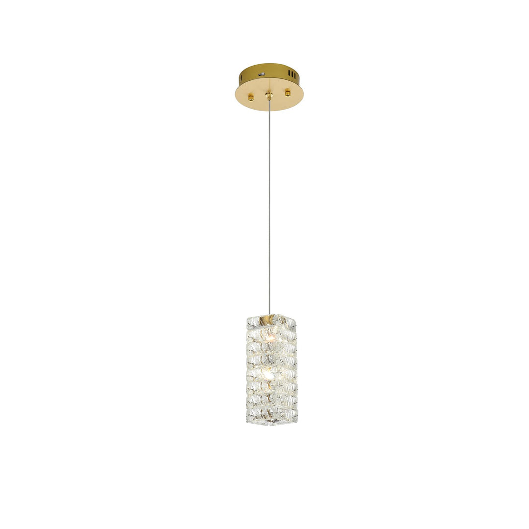 6.5 Inch Led Pendant In Satin Gold by Elegant Lighting