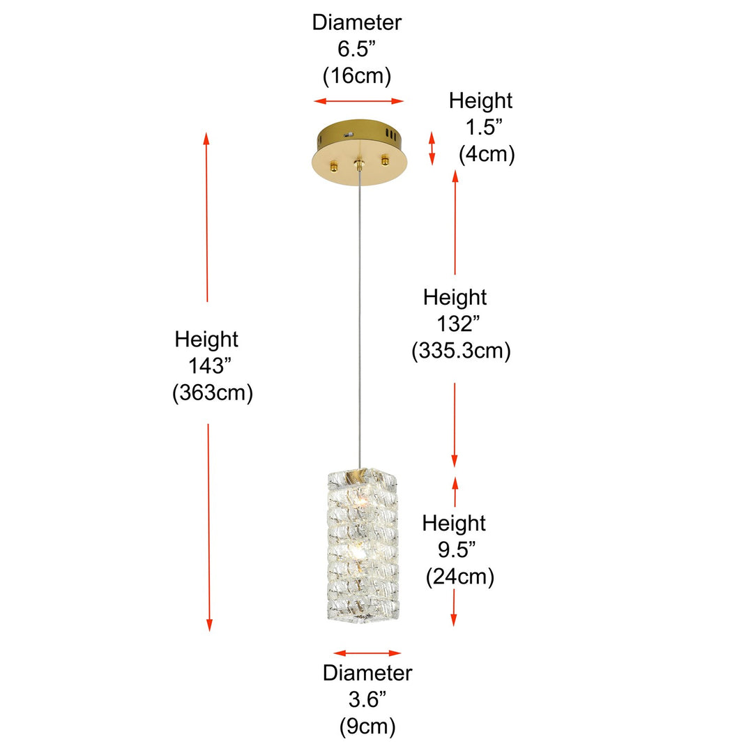 6.5 Inch Led Pendant In Satin Gold