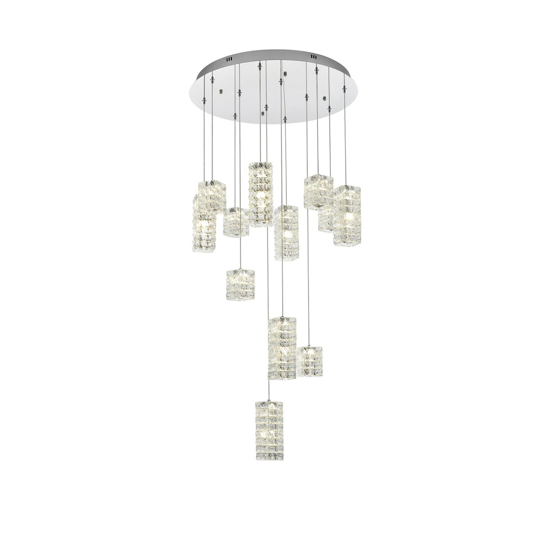 28 Inch Led Pendant In Chrome by Elegant Lighting