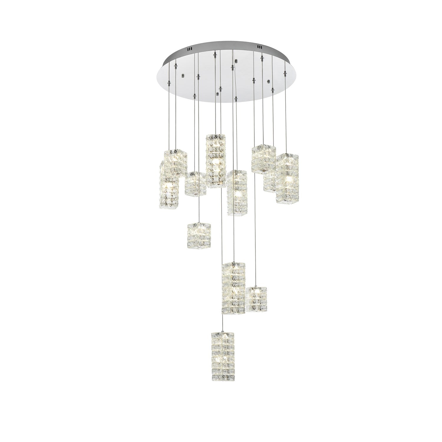 28 Inch Led Pendant In Chrome by Elegant Lighting