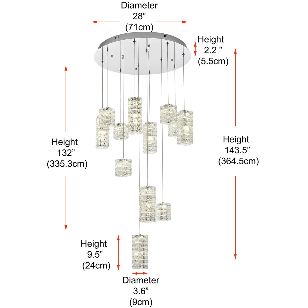 28 Inch Led Pendant In Chrome
