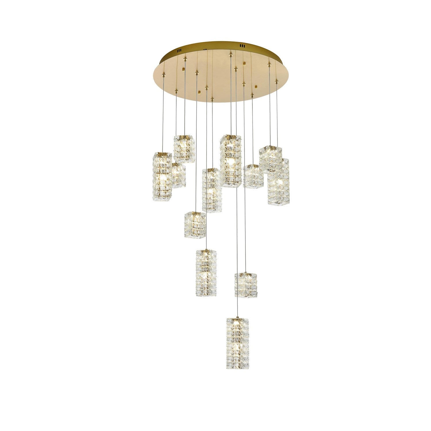 28 Inch Led Pendant In Satin Gold by Elegant Lighting