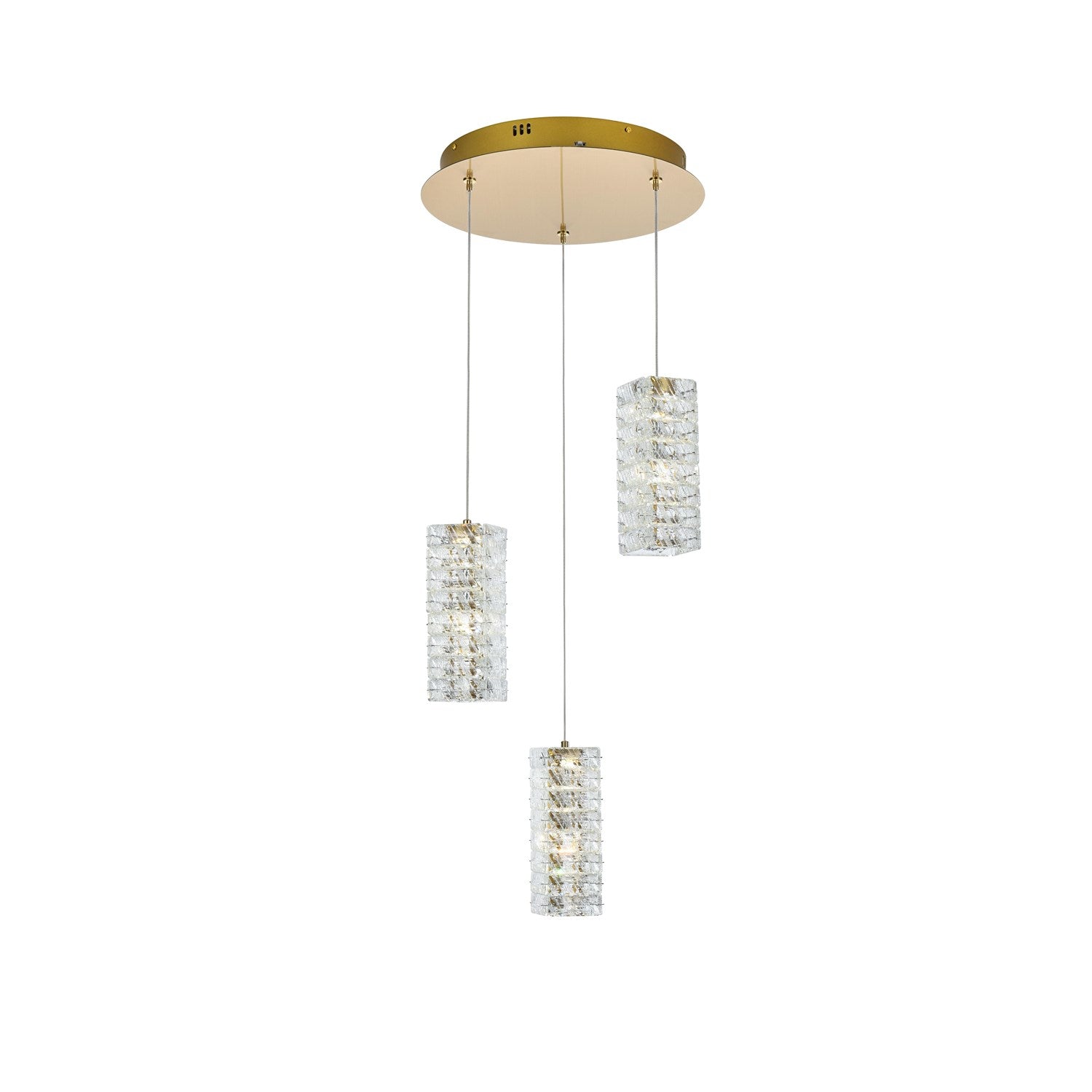 16 Inch Led Pendant In Satin Gold by Elegant Lighting