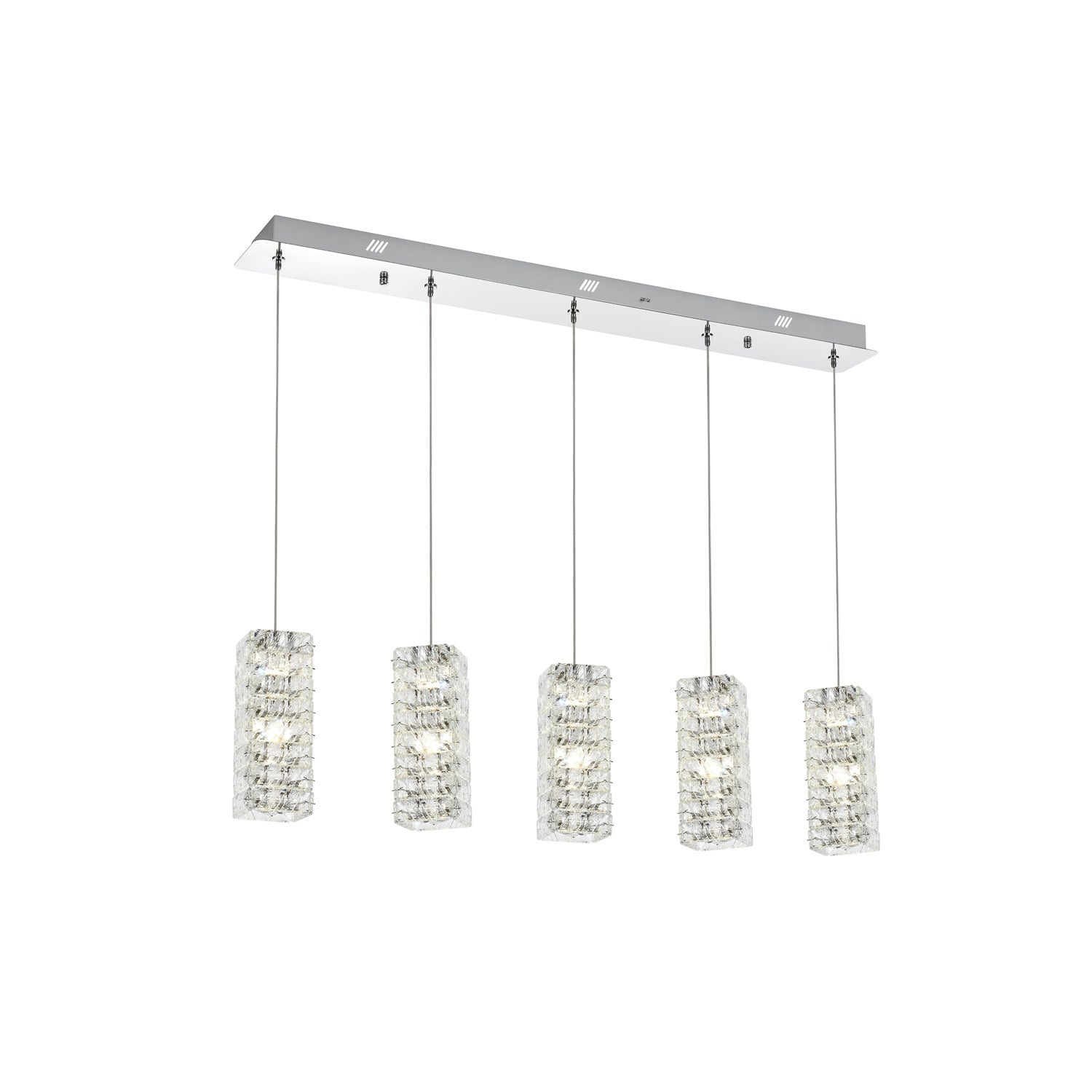 40 Inch Led Pendant In Chrome by Elegant Lighting