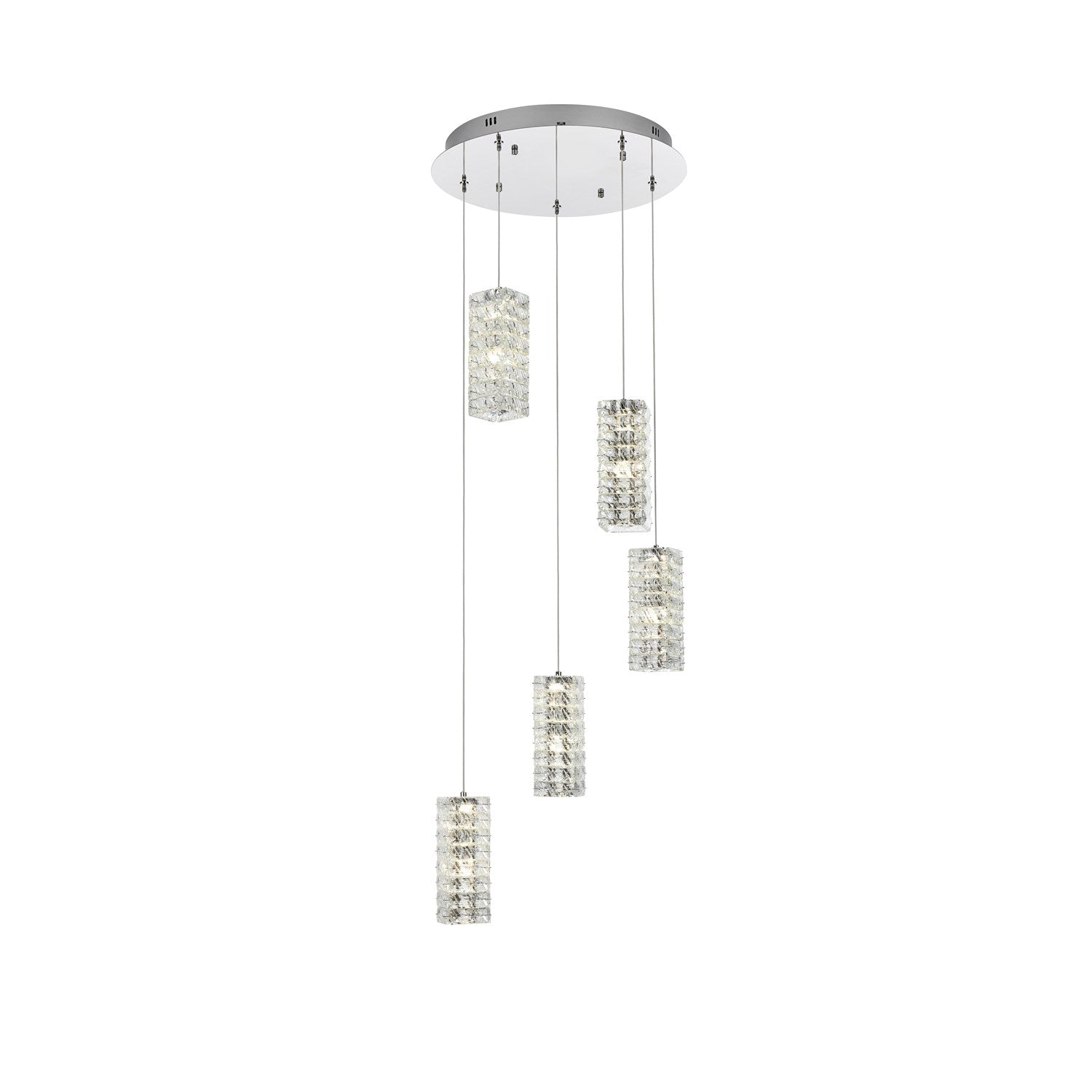 20 Inch Led Pendant In Chrome by Elegant Lighting