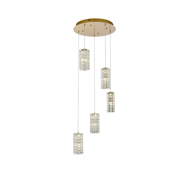 20 Inch Led Pendant In Satin Gold by Elegant Lighting