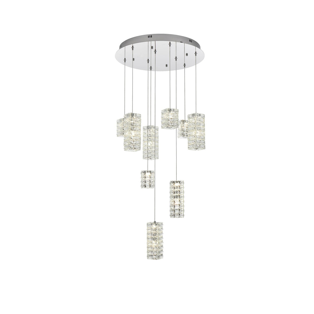 24 Inch Led Pendant In Chrome by Elegant Lighting