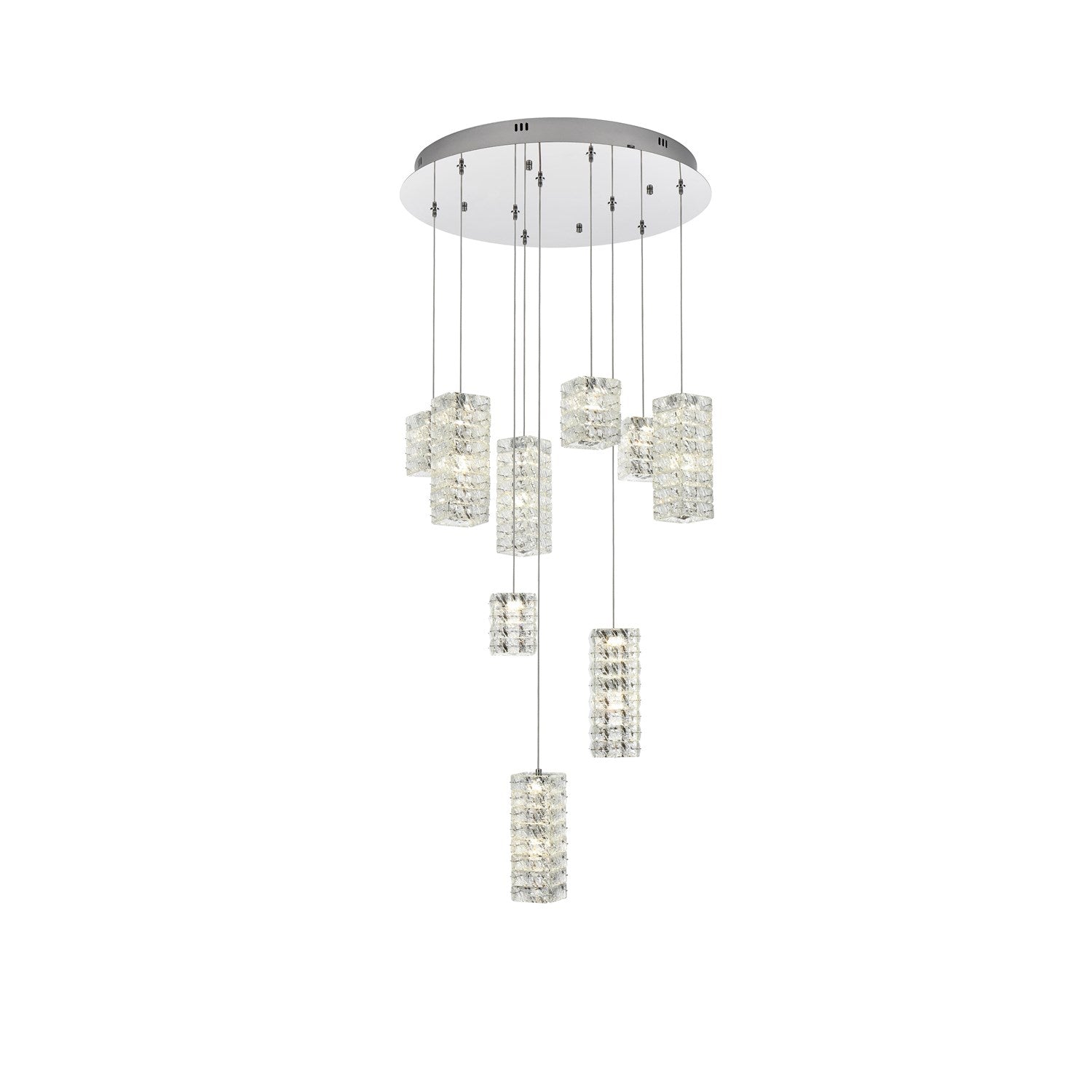 24 Inch Led Pendant In Chrome by Elegant Lighting