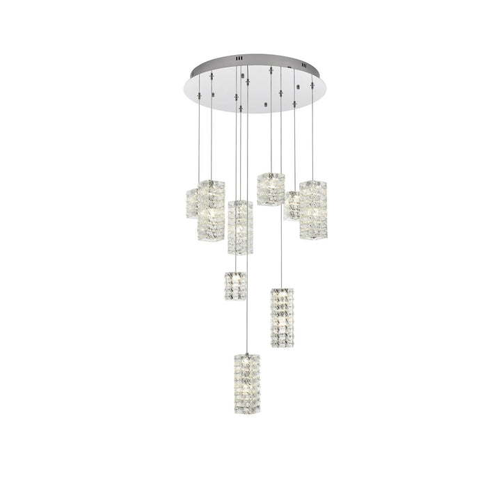 24 Inch Led Pendant In Chrome by Elegant Lighting