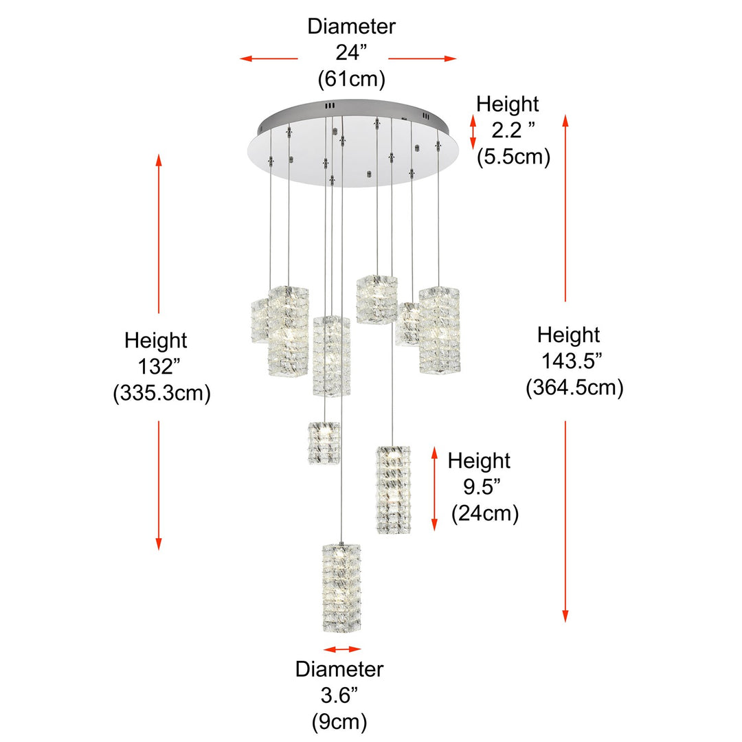 24 Inch Led Pendant In Chrome