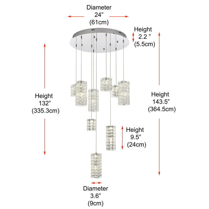 24 Inch Led Pendant In Chrome