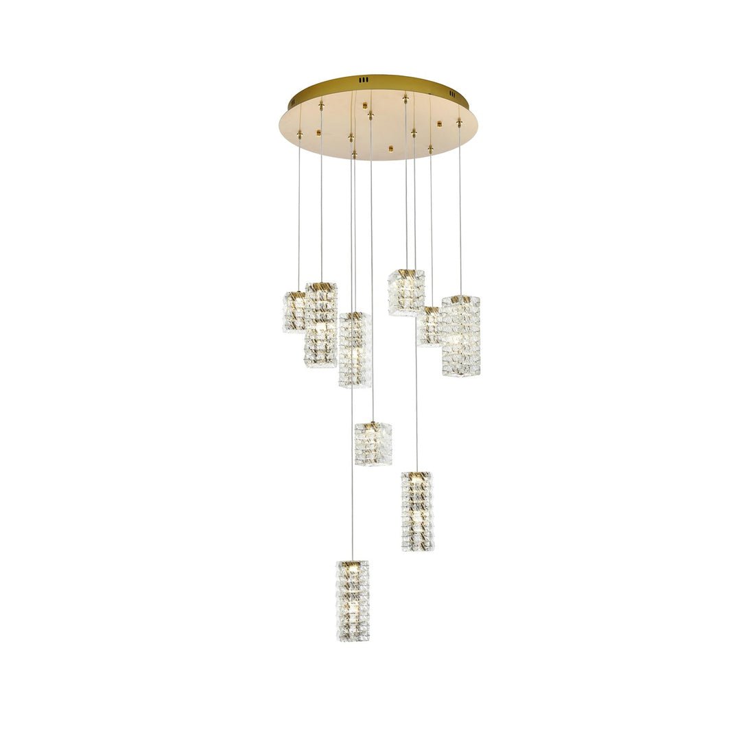 24 Inch Led Pendant In Satin Gold by Elegant Lighting