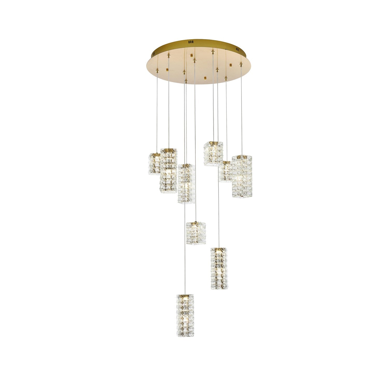 24 Inch Led Pendant In Satin Gold by Elegant Lighting