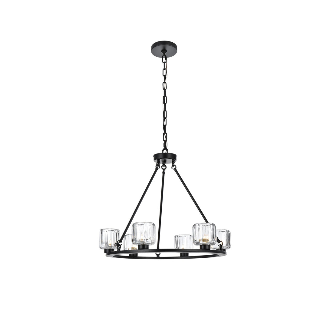 26 Inch Chandelier In Black by Elegant Lighting