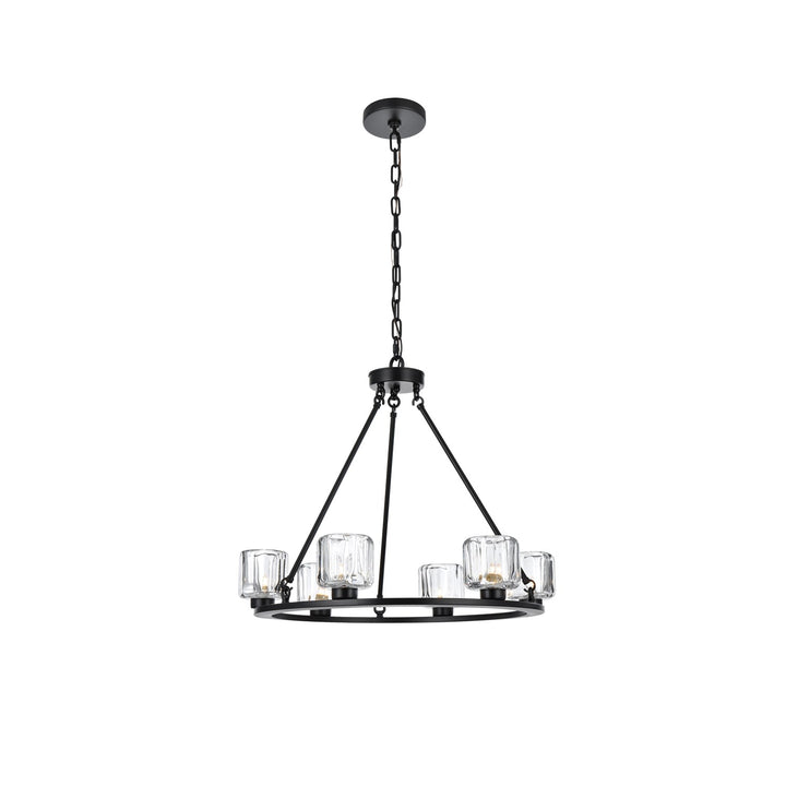 26 Inch Chandelier In Black by Elegant Lighting