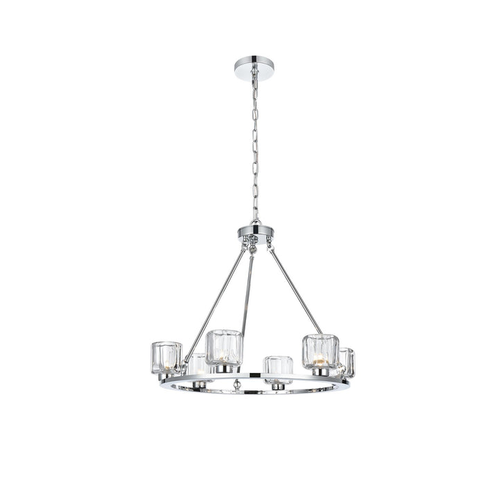 26 Inch Chandelier In Chrome by Elegant Lighting