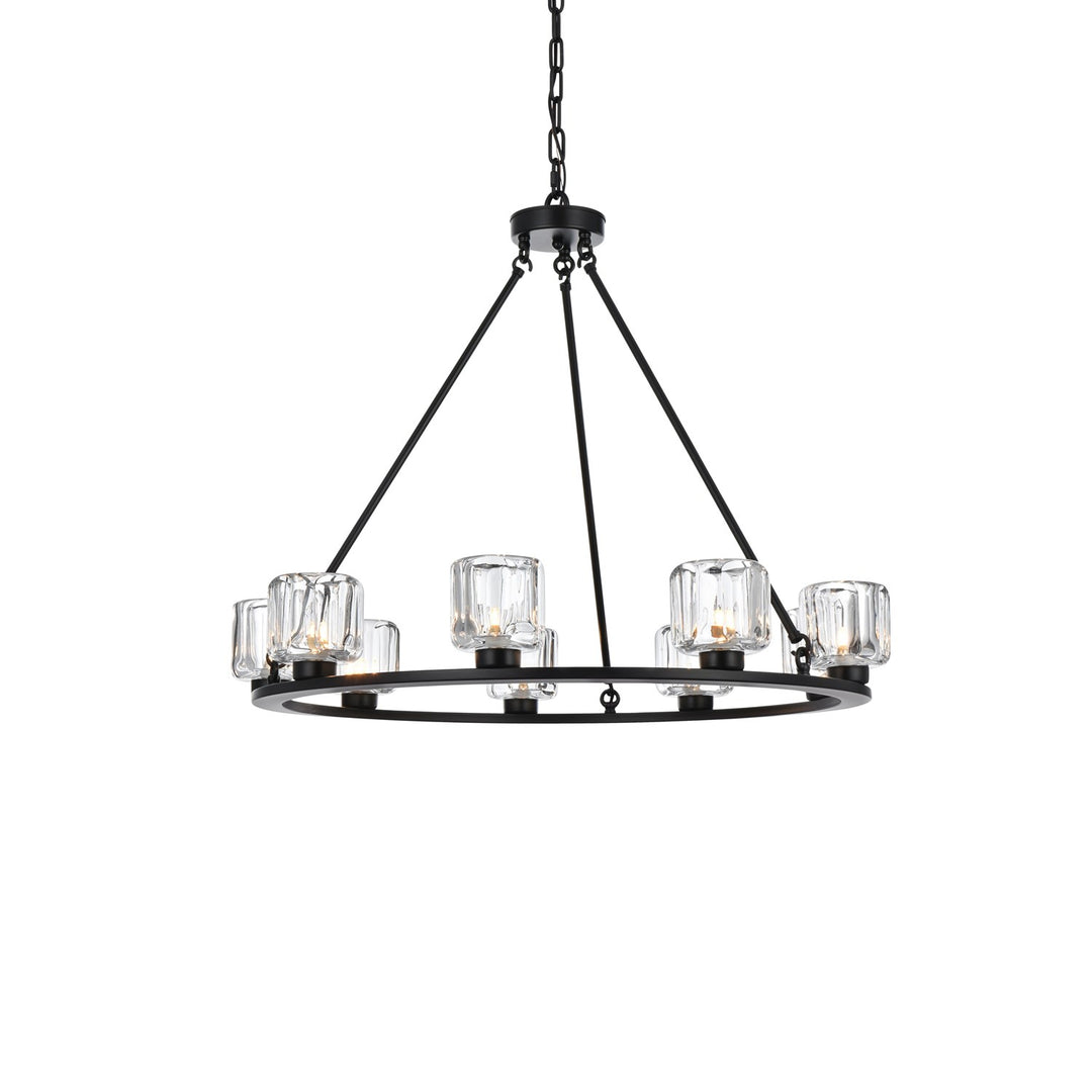 32 Inch Chandelier In Black
