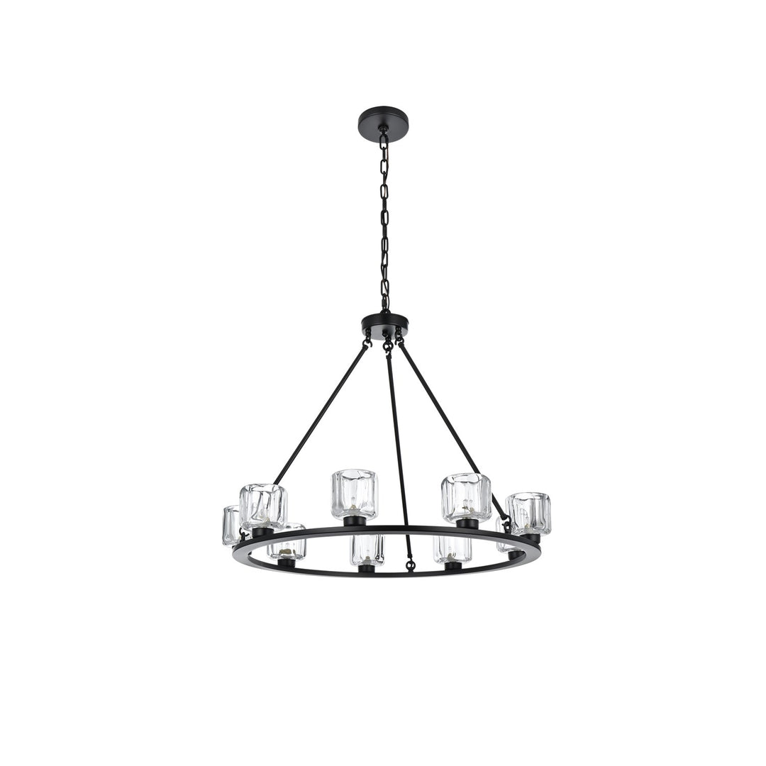 32 Inch Chandelier In Black