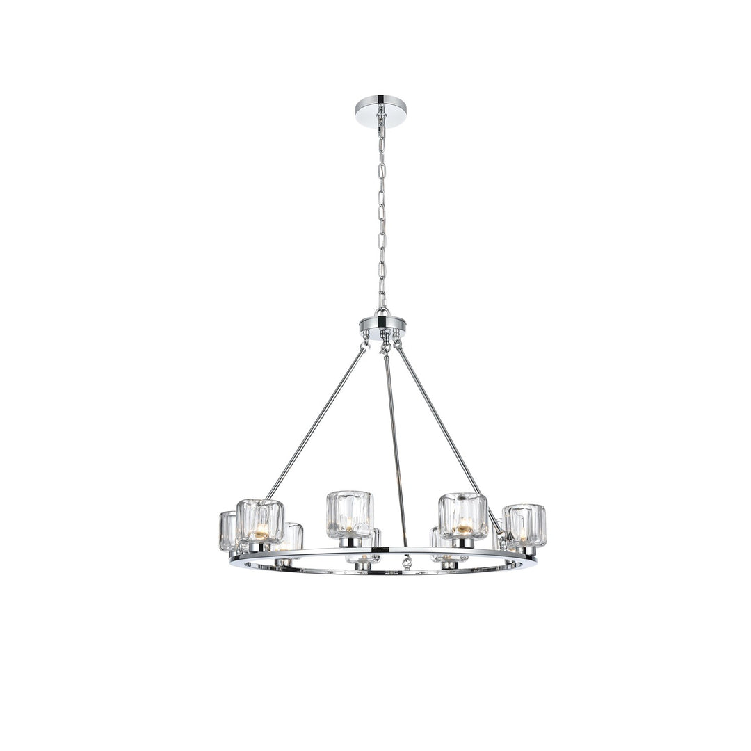 32 Inch Chandelier In Chrome by Elegant Lighting