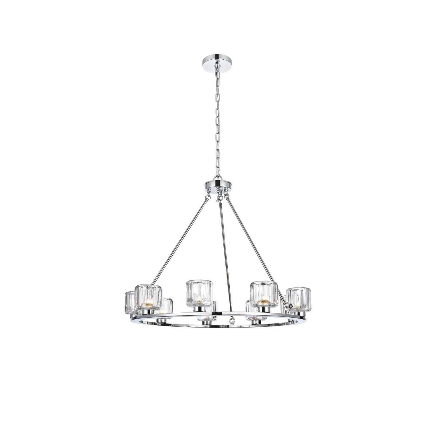 32 Inch Chandelier In Chrome by Elegant Lighting