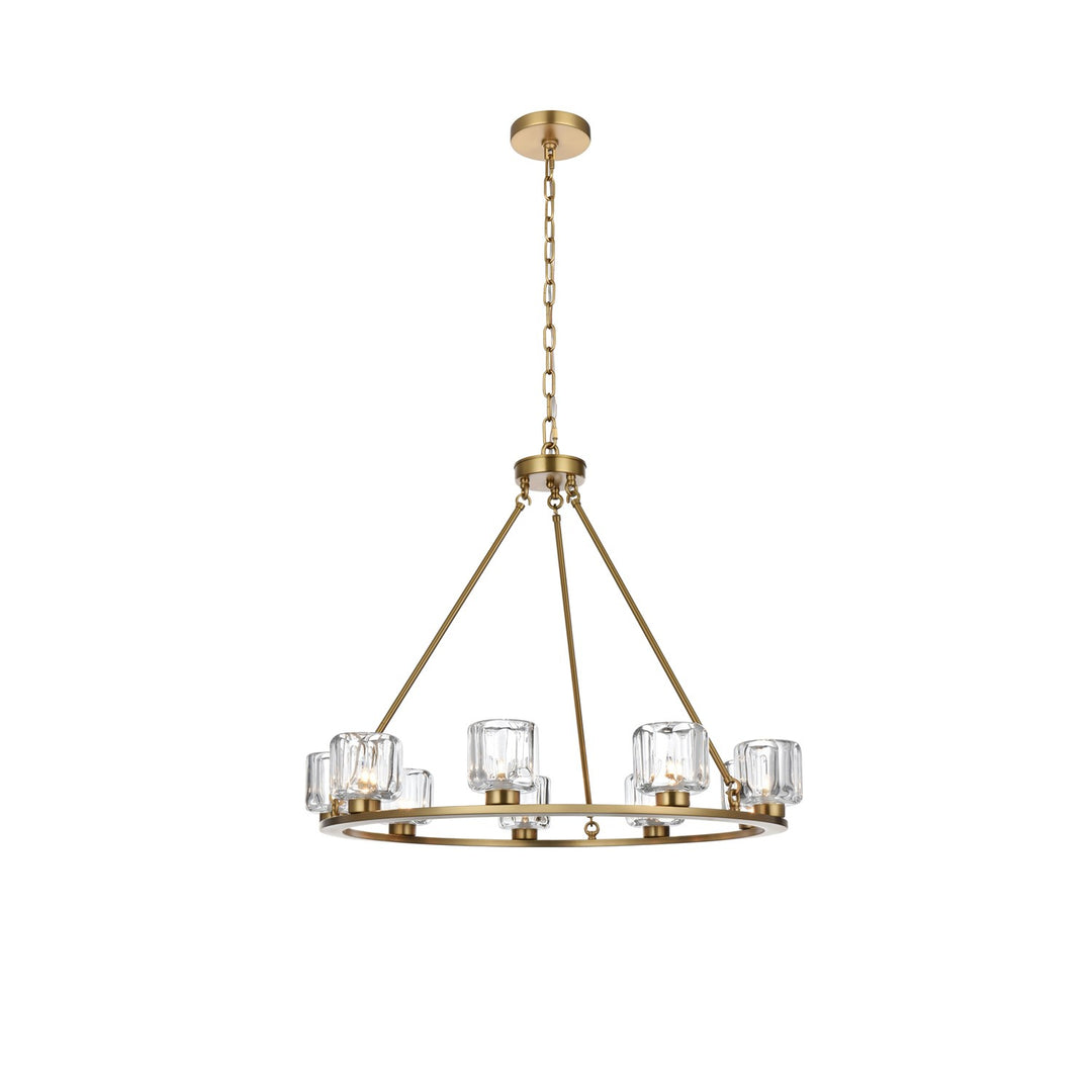 32 Inch Chandelier In Satin Gold by Elegant Lighting
