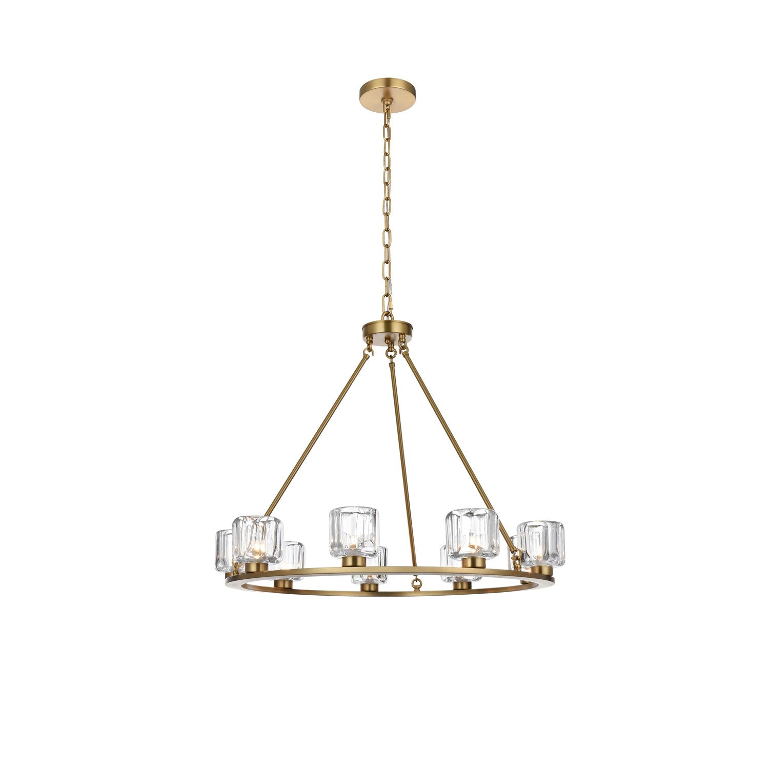 32 Inch Chandelier In Satin Gold by Elegant Lighting