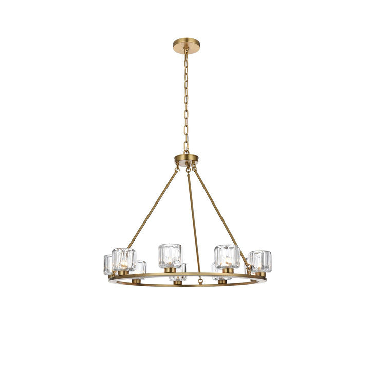 32 Inch Chandelier In Satin Gold by Elegant Lighting