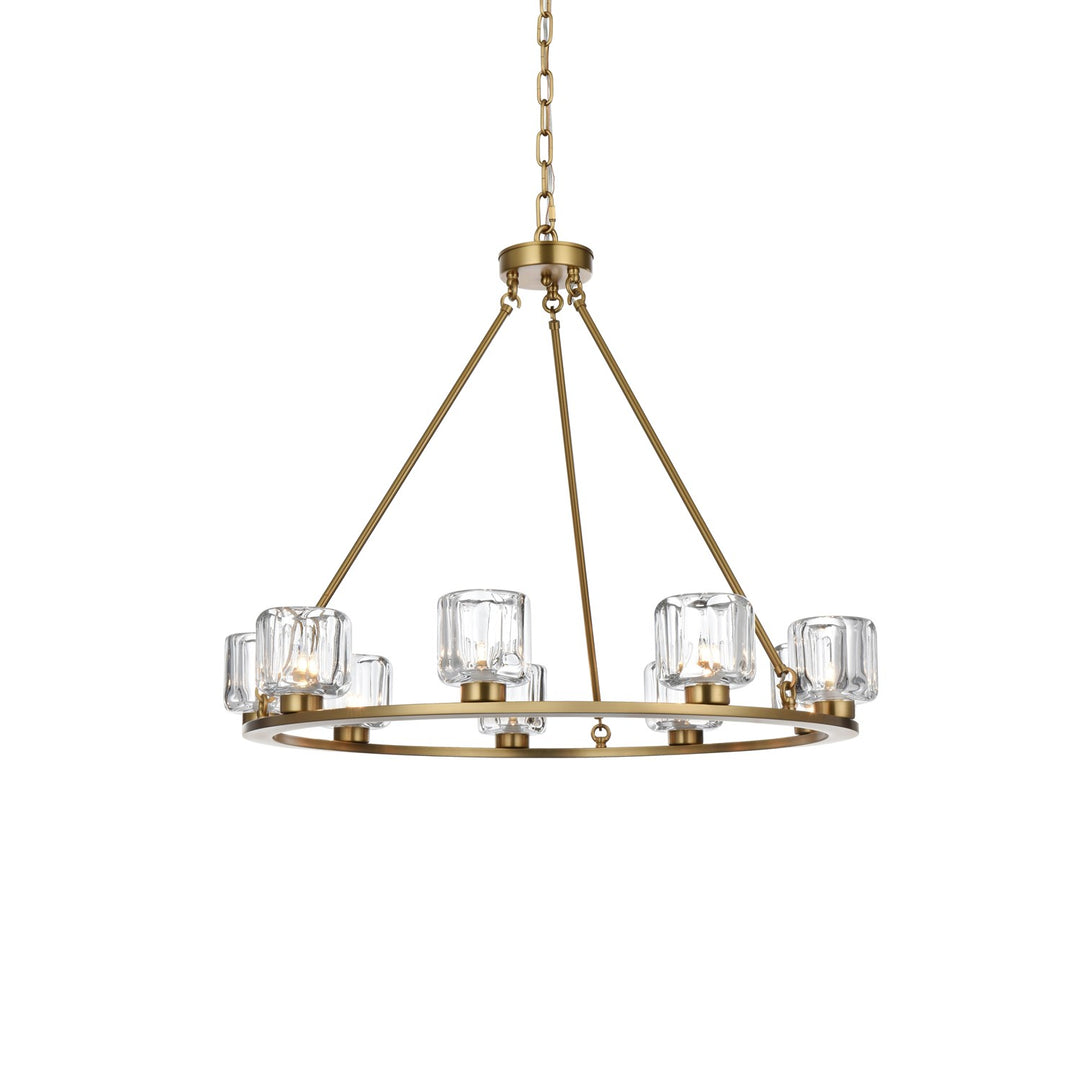 32 Inch Chandelier In Satin Gold