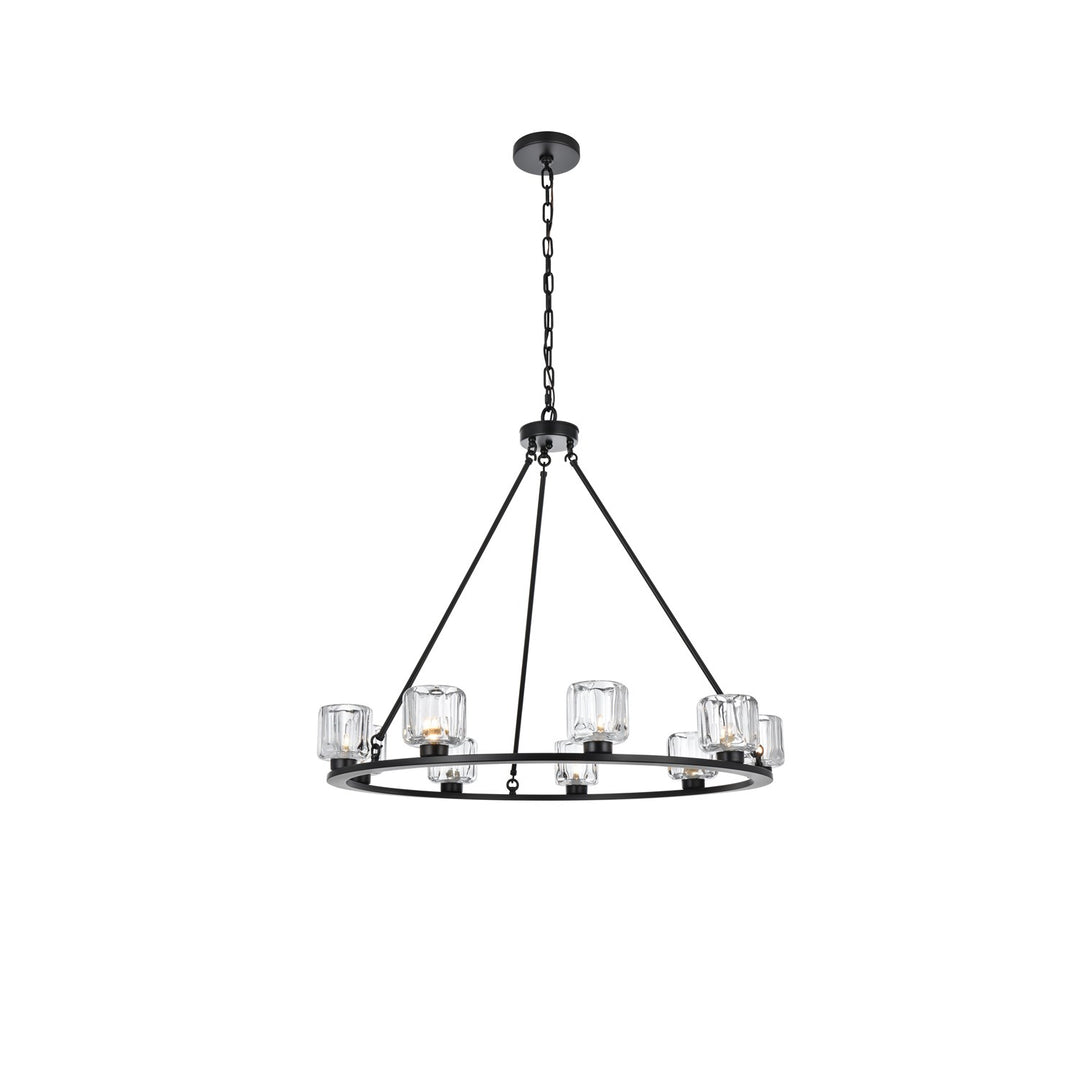 36 Inch Chandelier In Black by Elegant Lighting