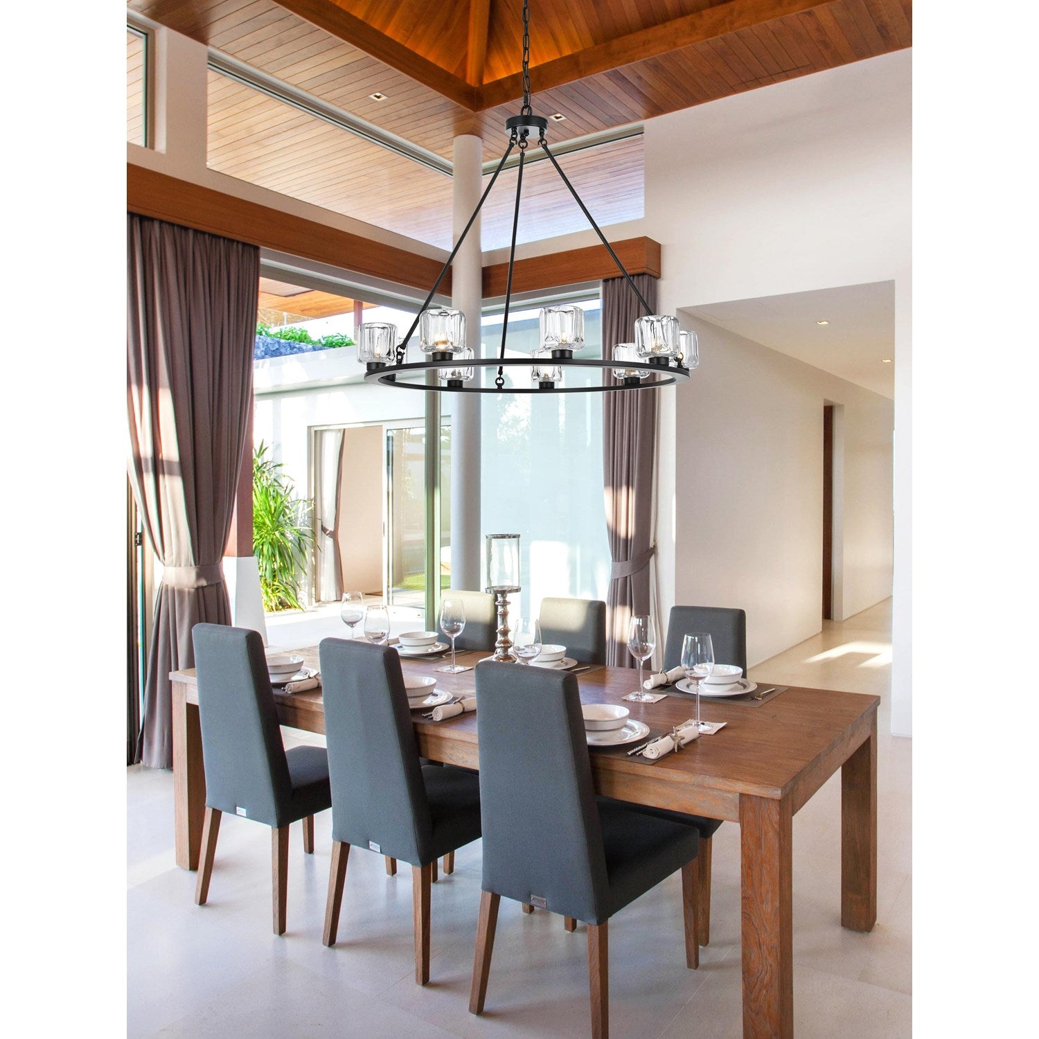 36 Inch Chandelier In Black