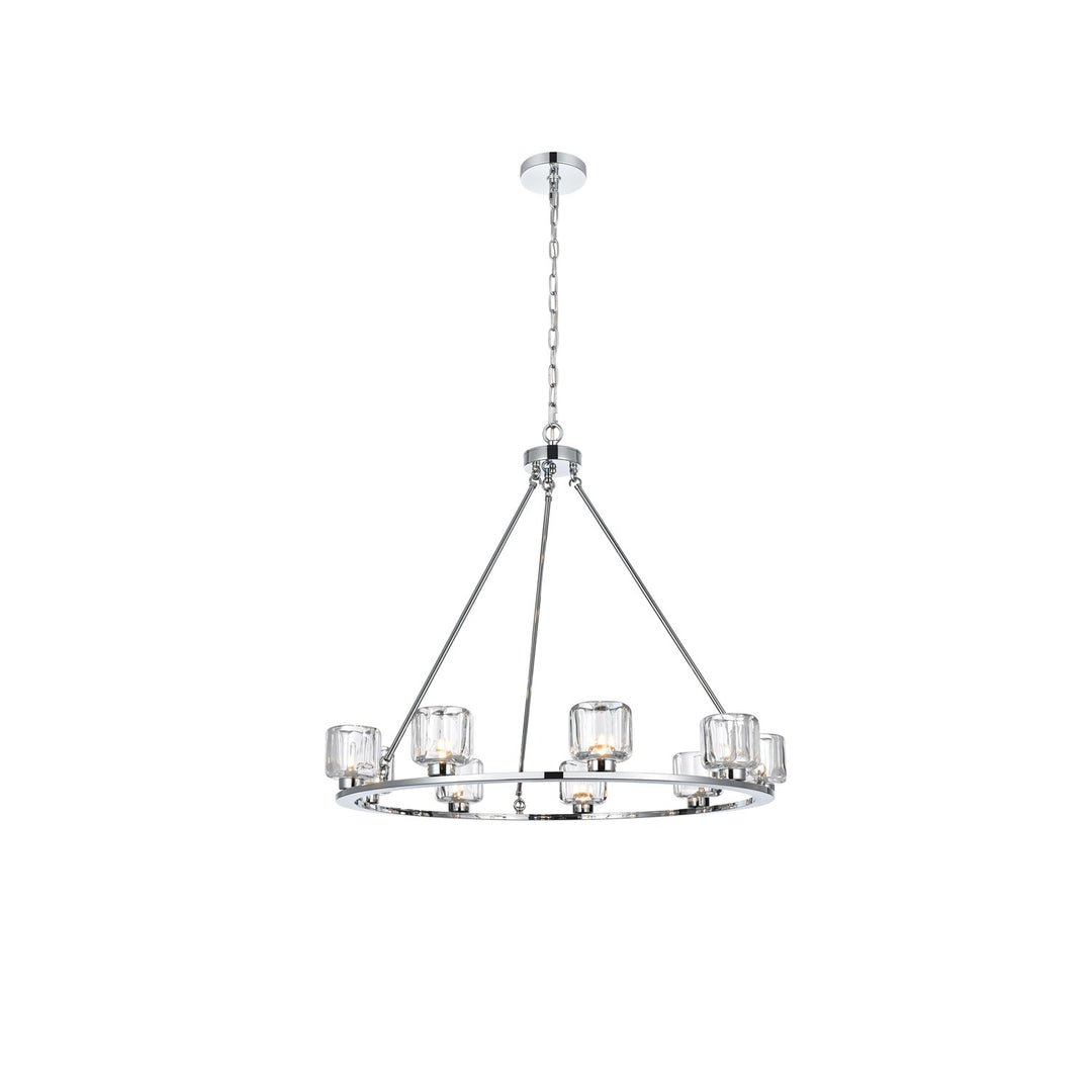 36 Inch Chandelier In Chrome by Elegant Lighting