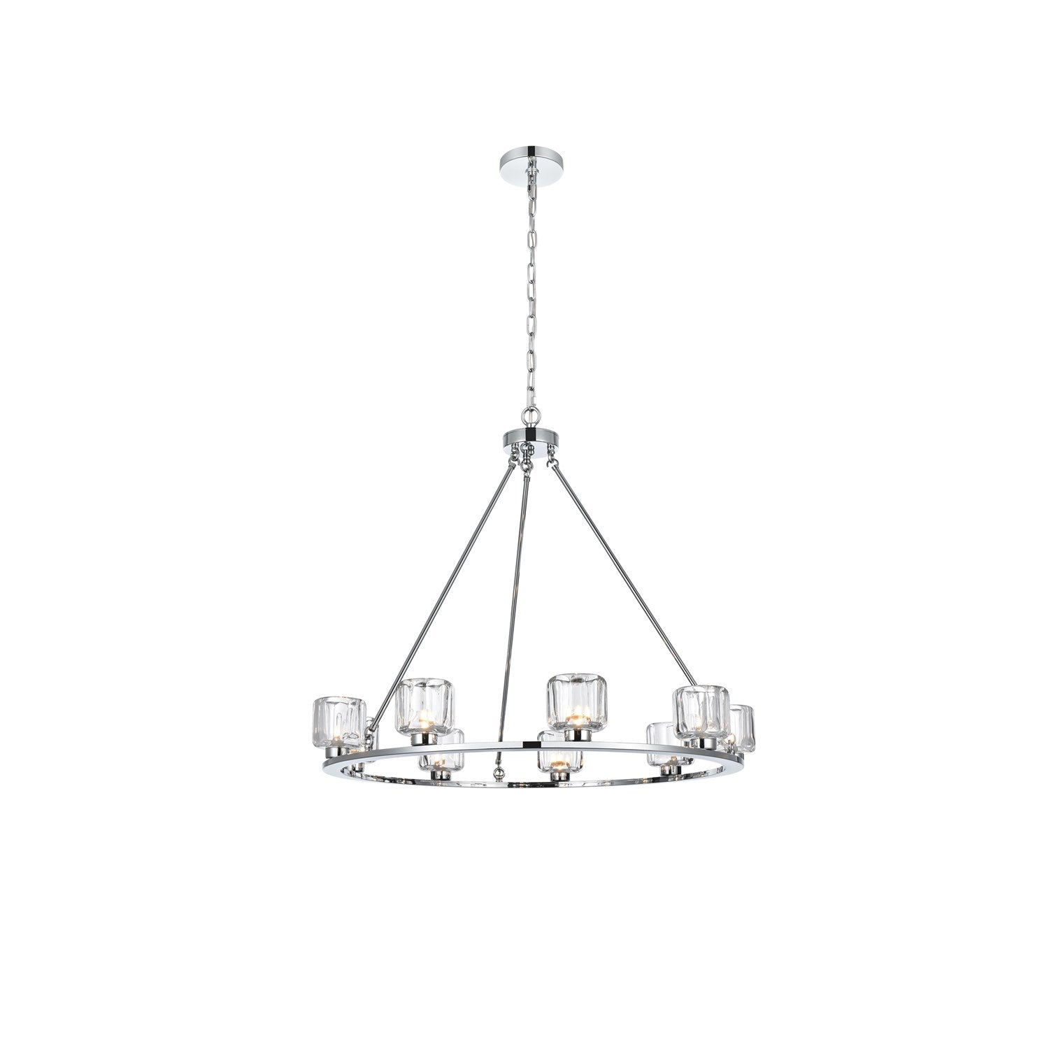 36 Inch Chandelier In Chrome by Elegant Lighting