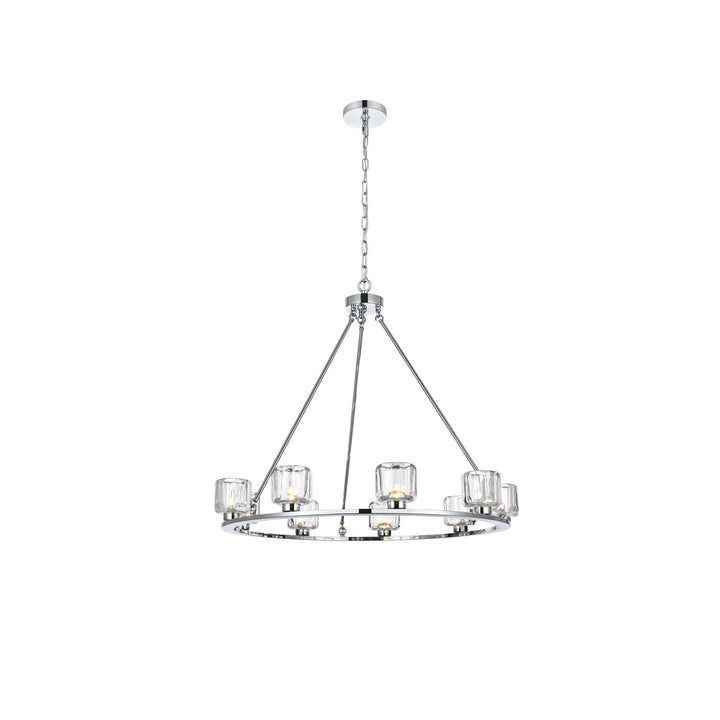 36 Inch Chandelier In Chrome by Elegant Lighting