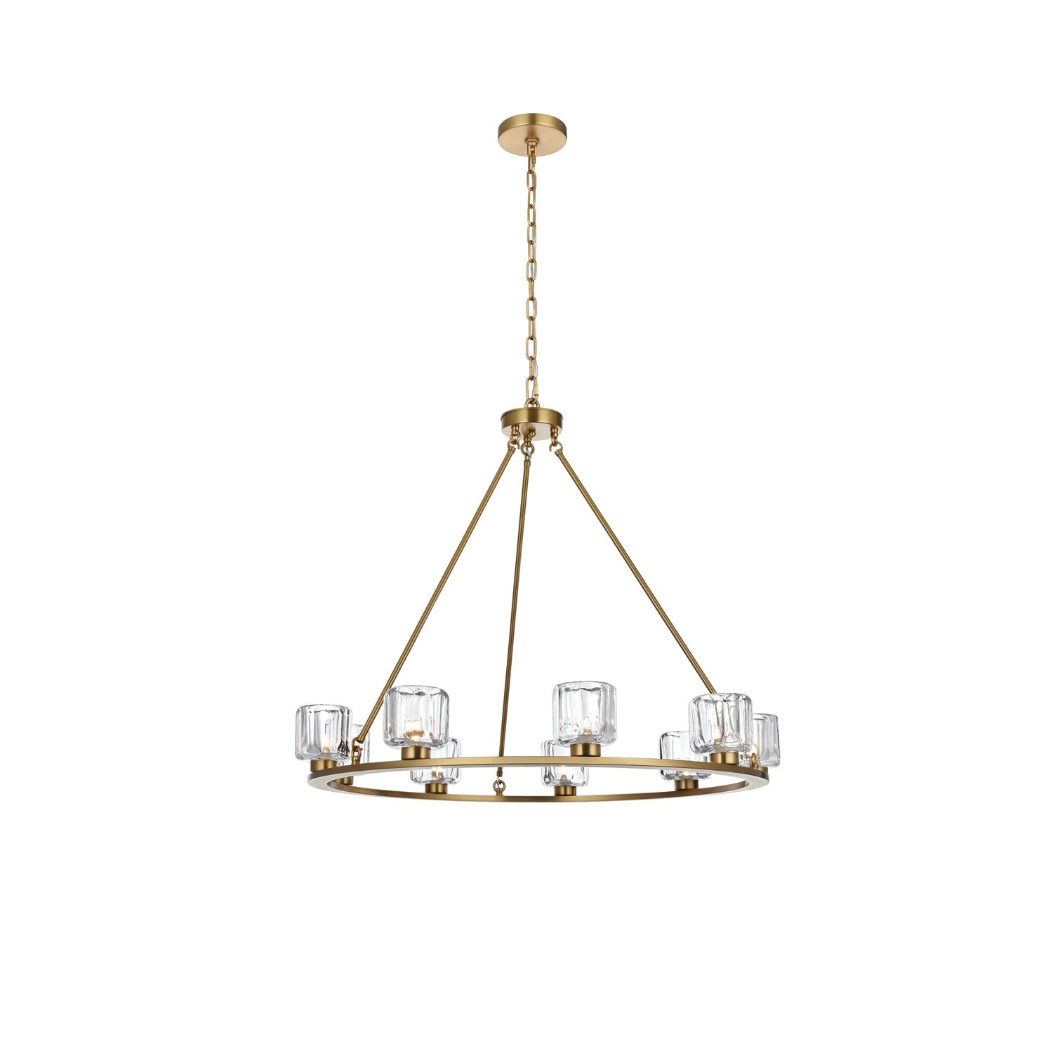 36 Inch Chandelier In Satin Gold by Elegant Lighting