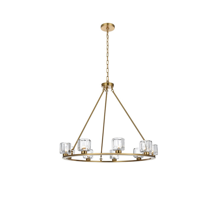 36 Inch Chandelier In Satin Gold by Elegant Lighting