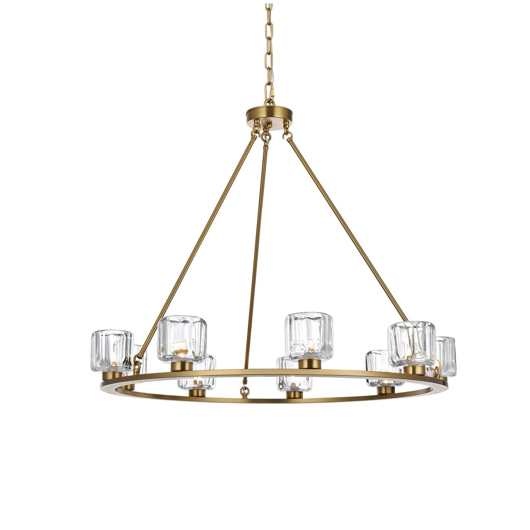 36 Inch Chandelier In Satin Gold