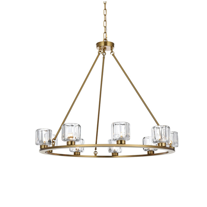 36 Inch Chandelier In Satin Gold
