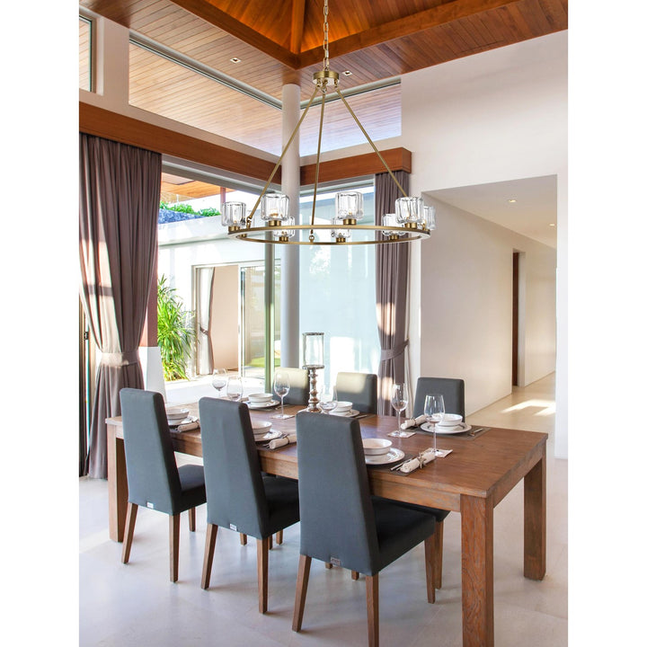 36 Inch Chandelier In Satin Gold