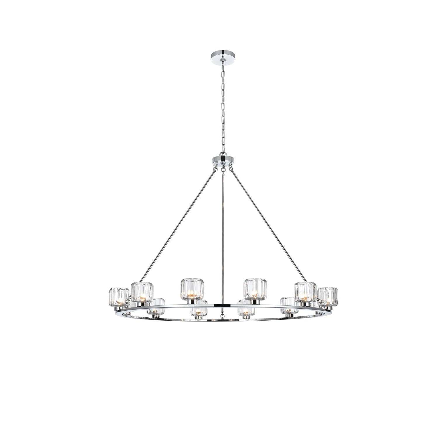 48 Inch Chandelier In Chrome by Elegant Lighting